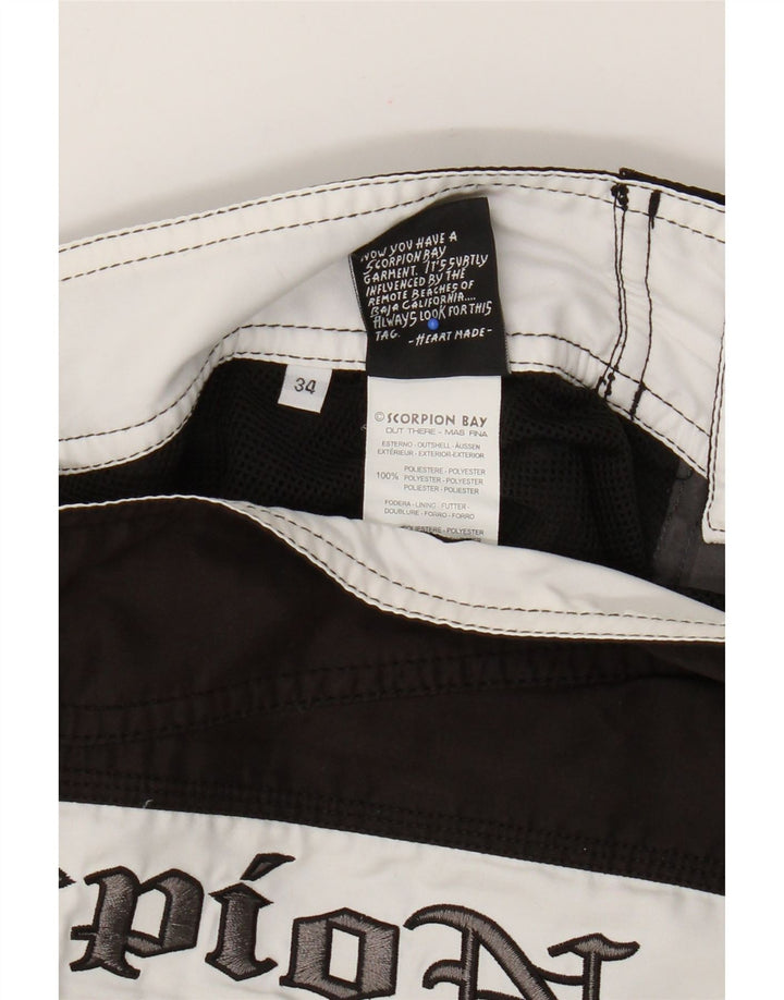 Pantaloni scurți de înot cu grafică pentru bărbați Scorpion Bay, din poliester color bloc, gri mari