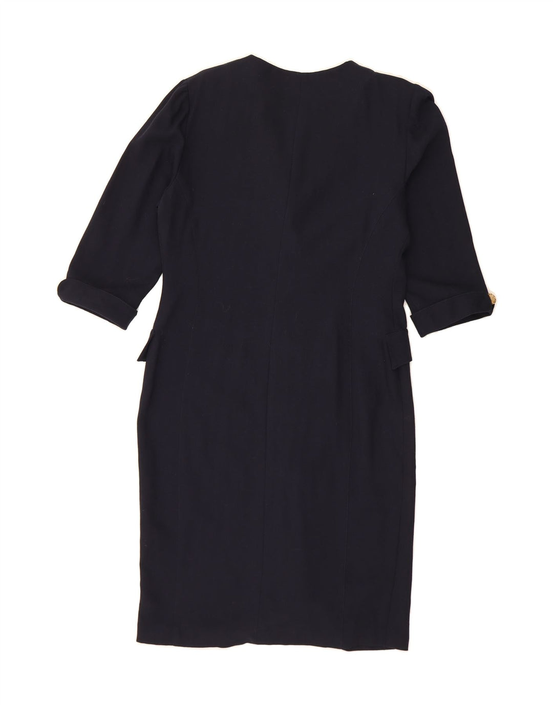 MIMMINA Womens 3/4 Sleeve Sheath Dress UK 14 Medium Navy Blue Vintage MIMMINA and Second-Hand MIMMINA from Messina Hembry 