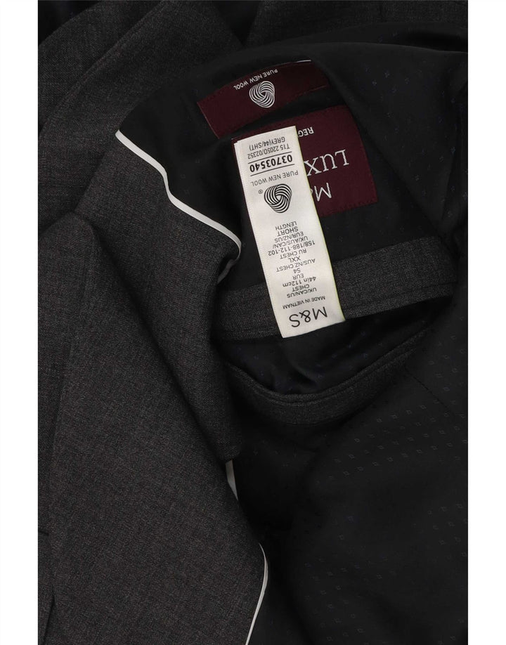 Jachetă pentru bărbați Marks & Spencer cu 2 nasturi Mărimea 44 2XL Lână nouă gri