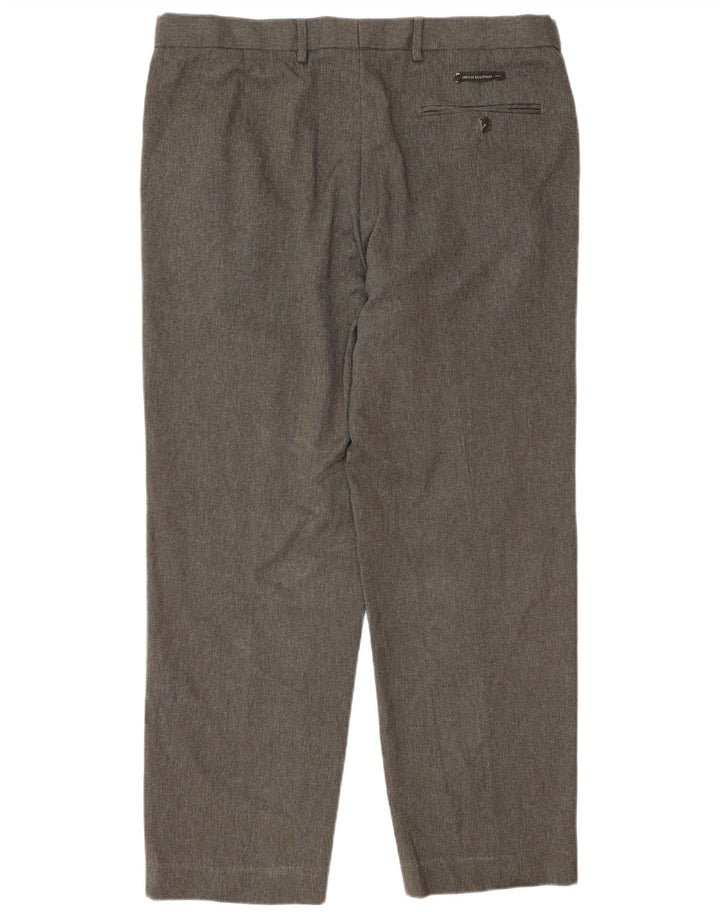 Pantaloni de costum obișnuiți pentru bărbați Marks & Spencer L36 L29 poliester cu carouri gri