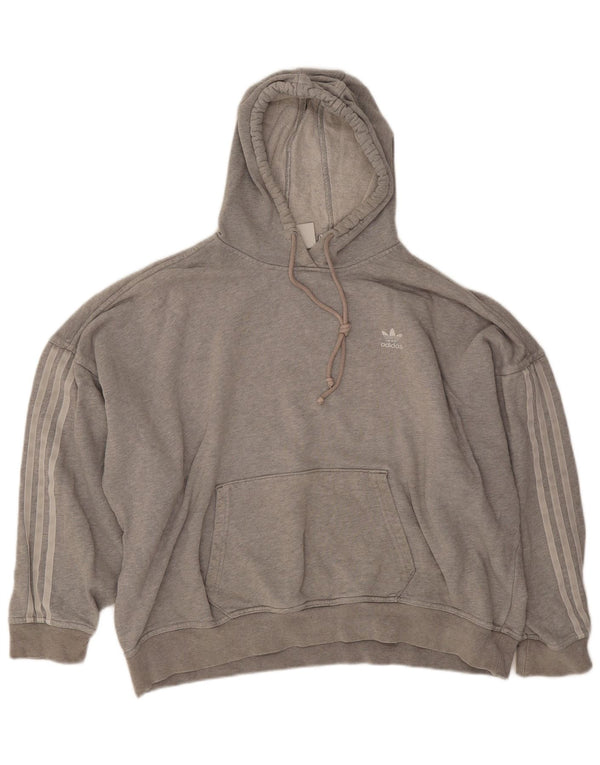 Pulover supradimensionat pentru femei Adidas UK 14 bumbac gri mediu