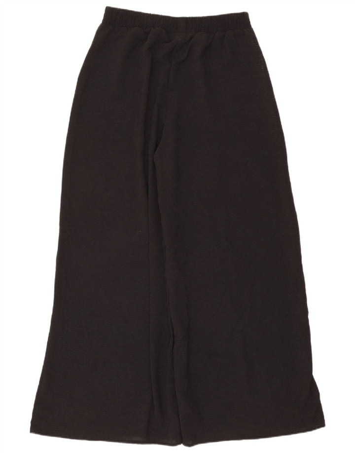 Pantaloni casual de damă ZARA cu picioare largi L30 L29 Poliester negru