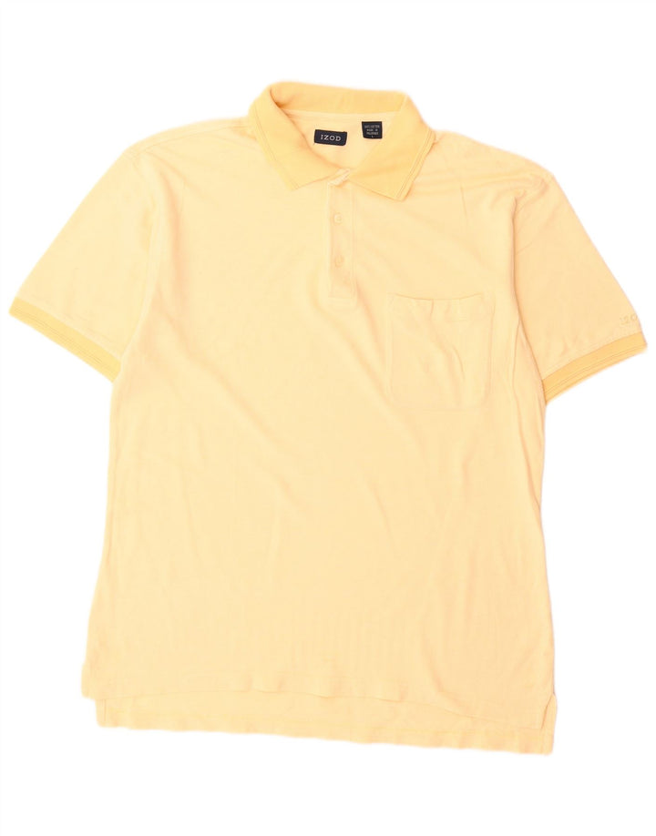Tricou polo Izod pentru bărbați, bumbac galben mare
