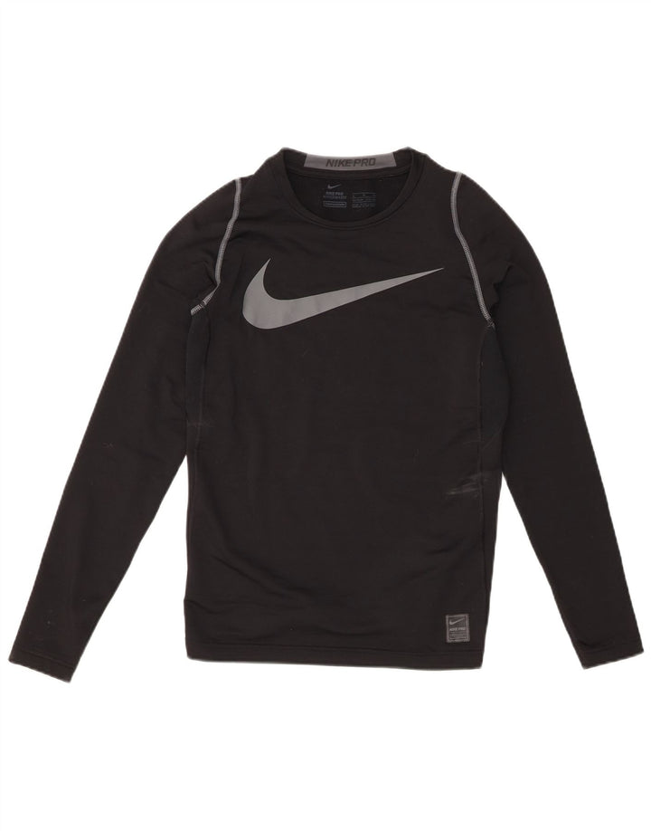 Top grafic Nike pentru băieți cu mânecă lungă 13-14 ani XL negru