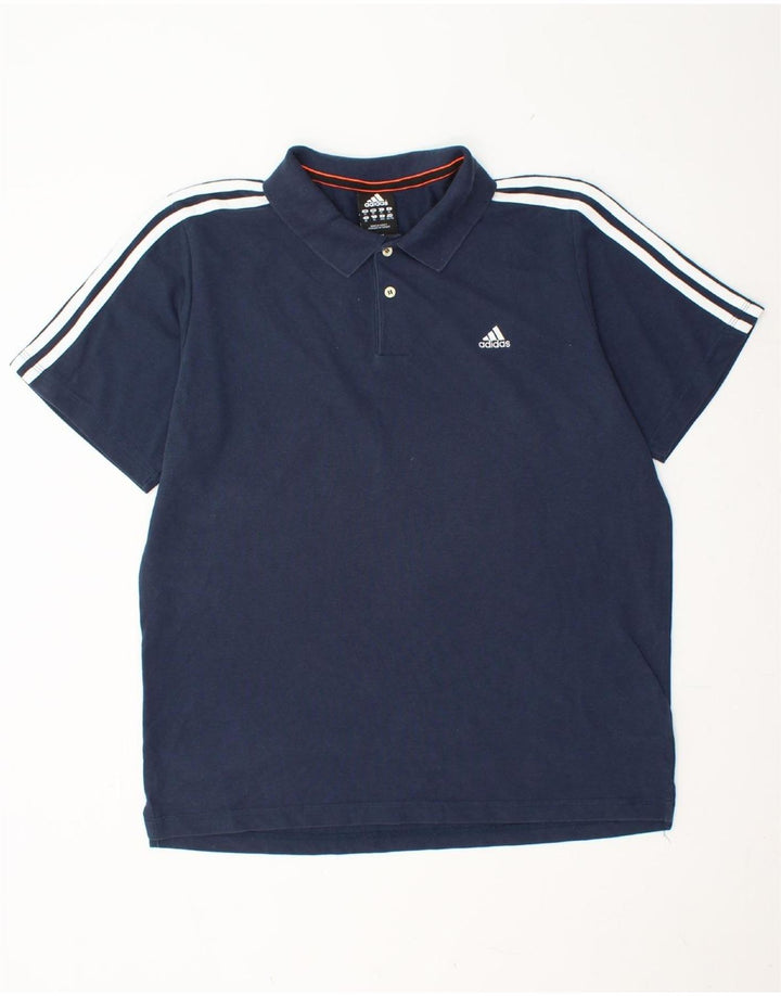 Tricou polo ADIDAS Climalite pentru bărbați XL, bumbac bleumarin