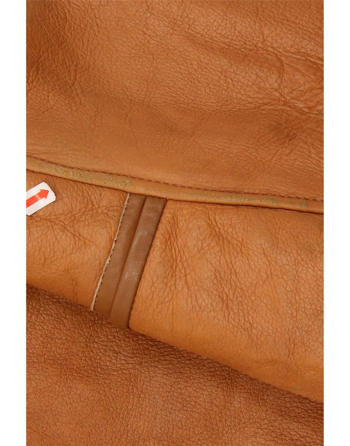 Jachetă vintage pentru bărbați din shearling UK 36 mic maro