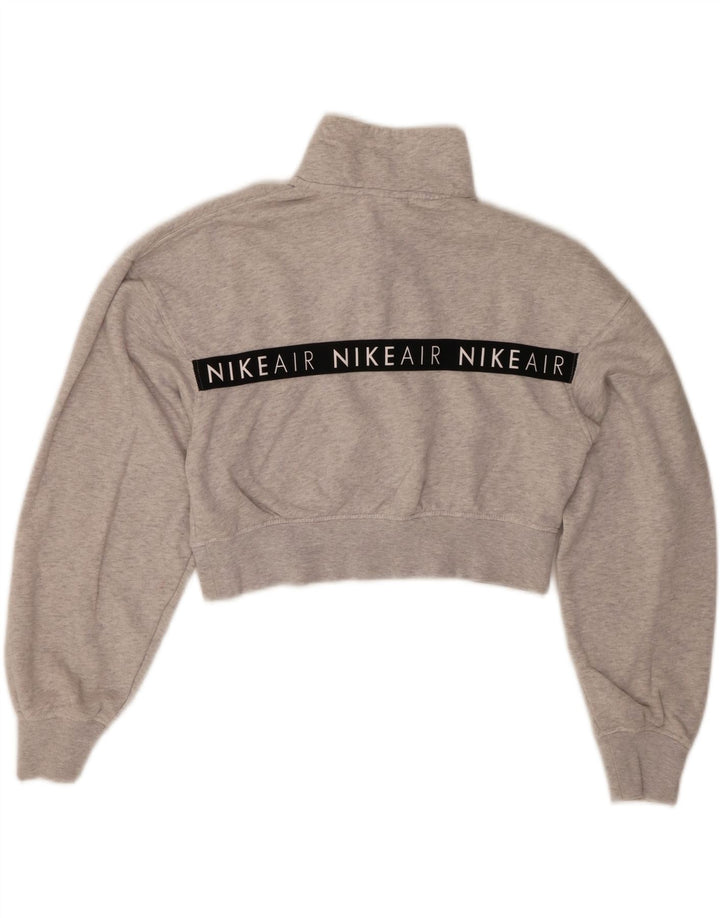Pulover Nike Graphic Crop pentru femei UK 6 XS Bumbac gri