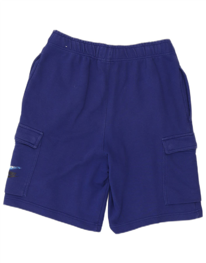 Pantaloni scurti sport grafic NIKE pentru bărbați, bumbac albastru mic