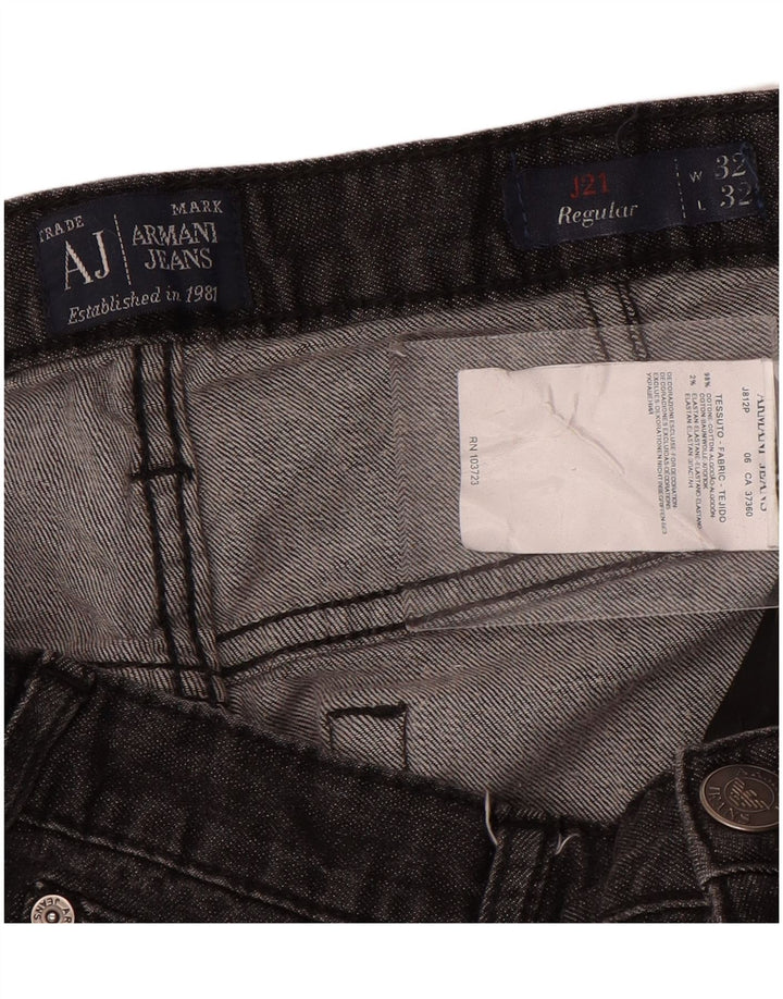 Blugi drepti pentru femei Armani W32 L28 bumbac gri