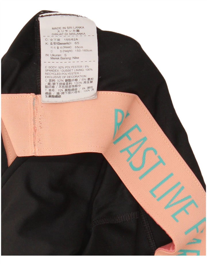 Leggings capri Nike Dri Fit pentru femei UK 10 Poliester negru mic