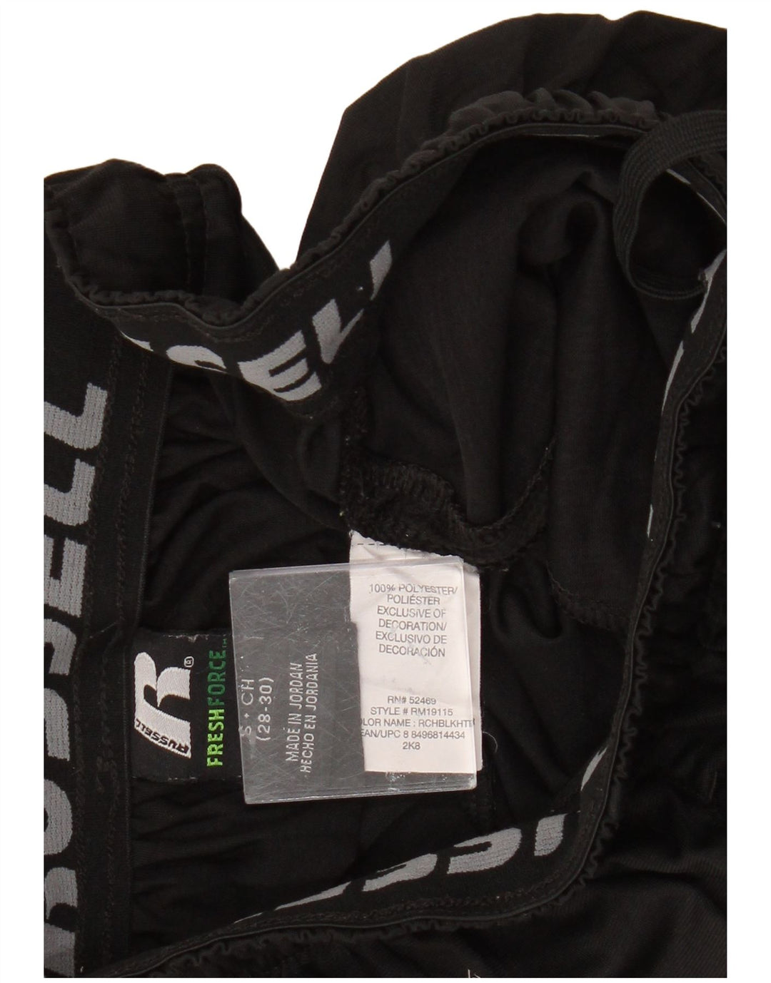 Pantaloni scurți sport pentru bărbați Russell Athletic, poliester negru mic