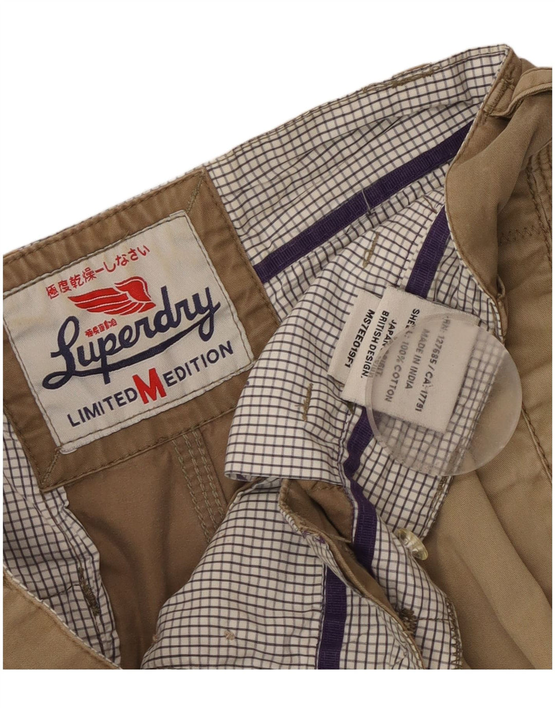 Pantaloni scurți chino pentru bărbați Superdry Medium W32 Beige Bumbac