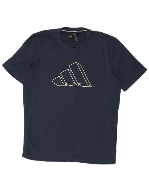 Tricou grafic pentru bărbați Adidas Top mare din bumbac bleumarin