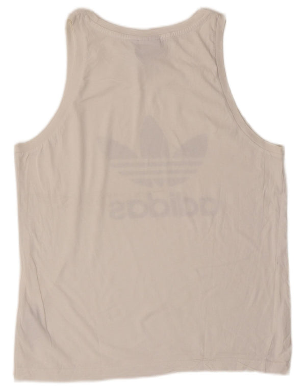Adidas Mens Graphic Vest Top Medium White Cotton