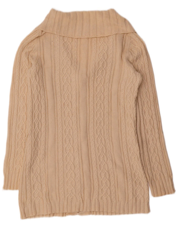 Pulover cardigan cu paragate Eddie Bauer pentru femei UK 10 mic, bej, bumbac