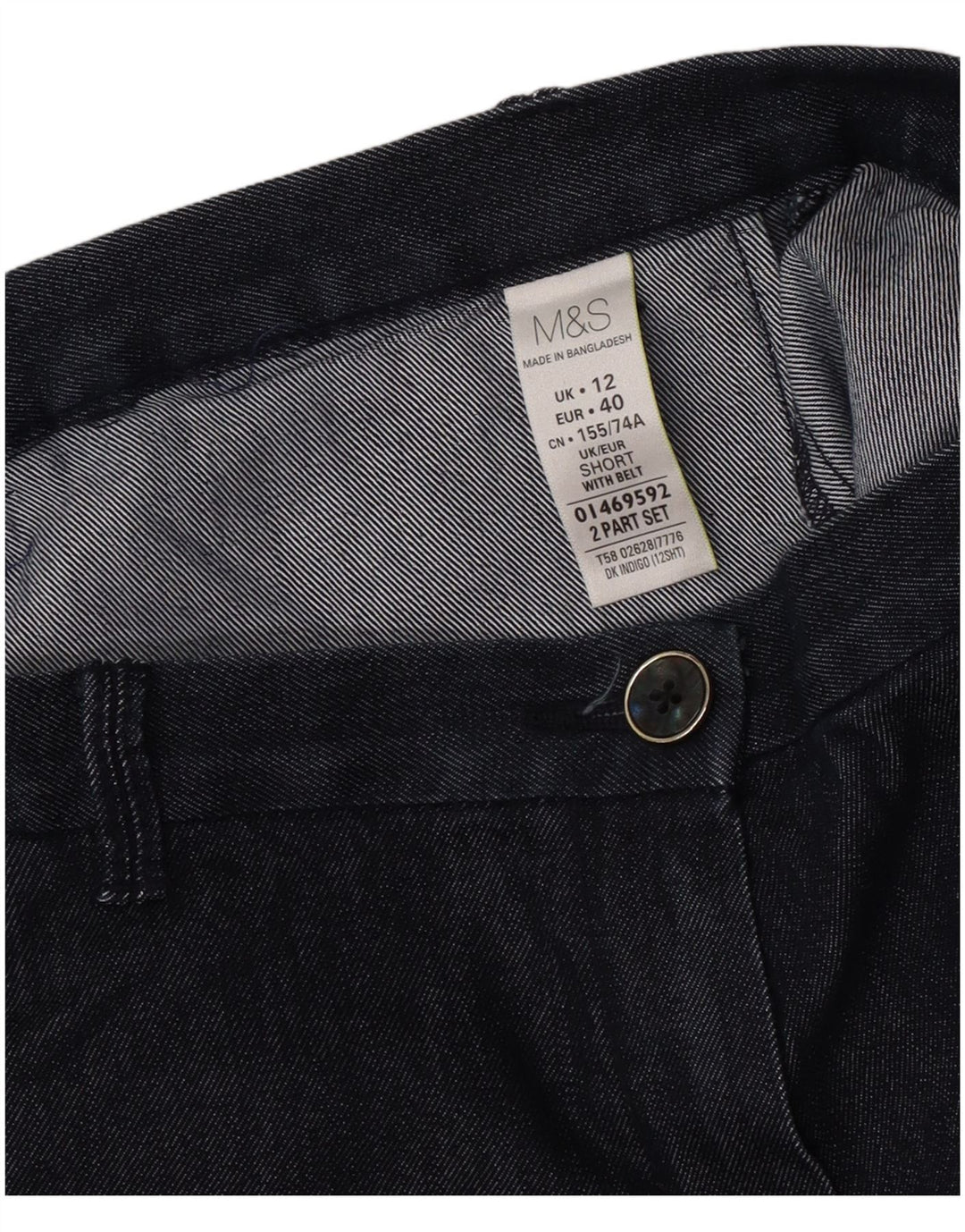 Pantaloni Capri pentru femei Marks & Spencer UK 12 Medium W30 L22 Bleumarin