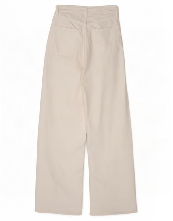 Blugi pentru femei Zara cu picioare late EU 34 2XS L24 L31 Bumbac alb