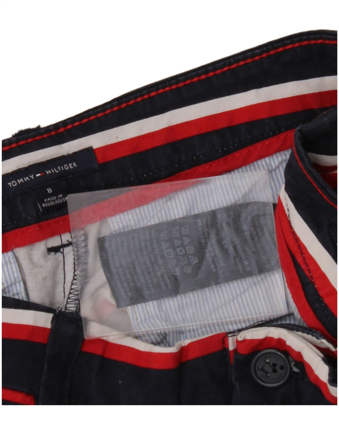 TOMMY HILFIGER Pantaloni scurti chino pentru femei US 8 Medium W32 bleumarin cu dungi