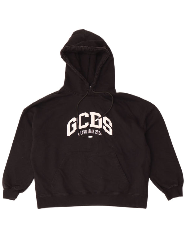 Pulover GCDS pentru bărbați, cu formă largi, cu glugă, XS, bumbac negru