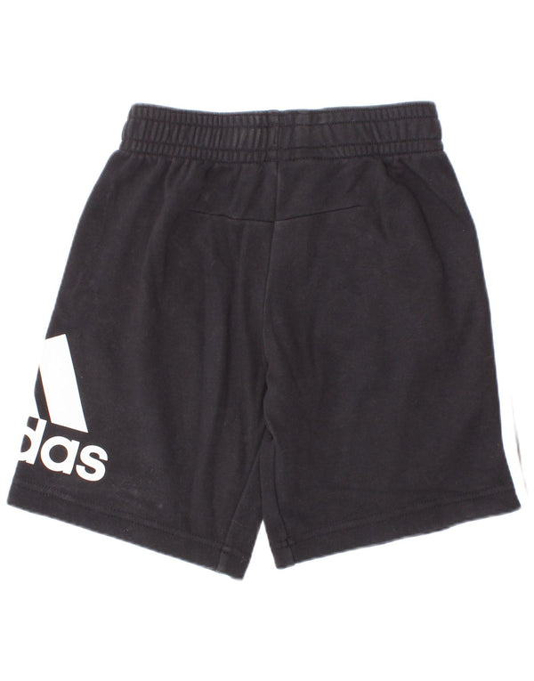 Pantaloni scurți sport grafic Adidas pentru băieți 7-8 ani, bumbac negru