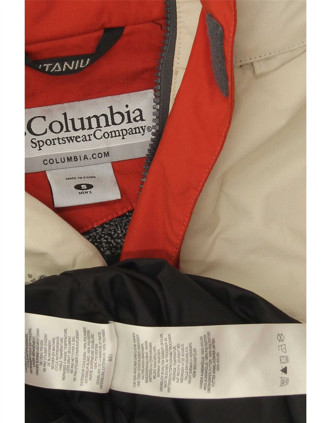 Jachetă de schi Columbia Titanium pentru bărbați UK 36 Small Red Colorblock Nylon