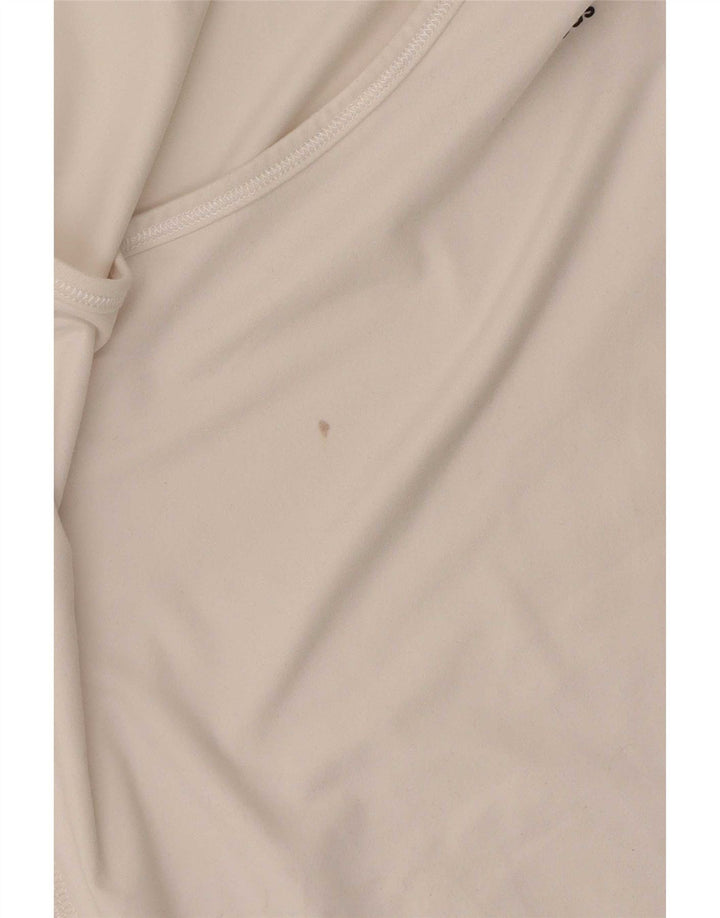 Top tricou Adidas pentru femei UK 12/14 Medium White Colorblock Poliester