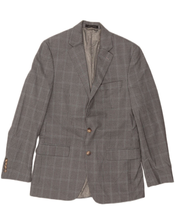 Jachetă blazer pentru bărbați CHAPS, cu 2 nasturi, UK 38, poliester cu picioare de găină, gri mediu