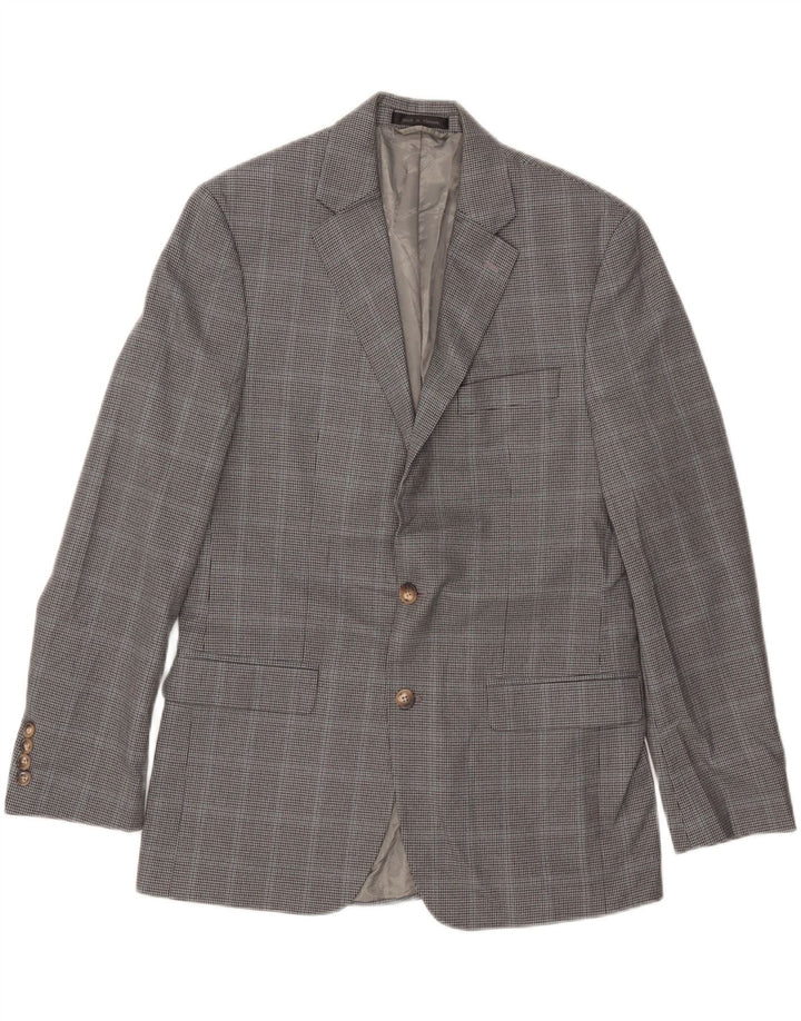 Jachetă blazer pentru bărbați CHAPS, cu 2 nasturi, UK 38, poliester cu picioare de găină, gri mediu