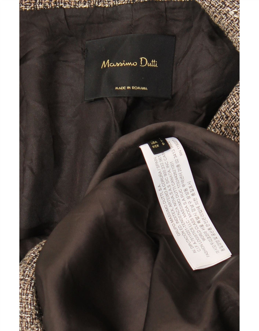 Massimo Dutti Palton dublu pentru femei UK 16, mare, gri, oase