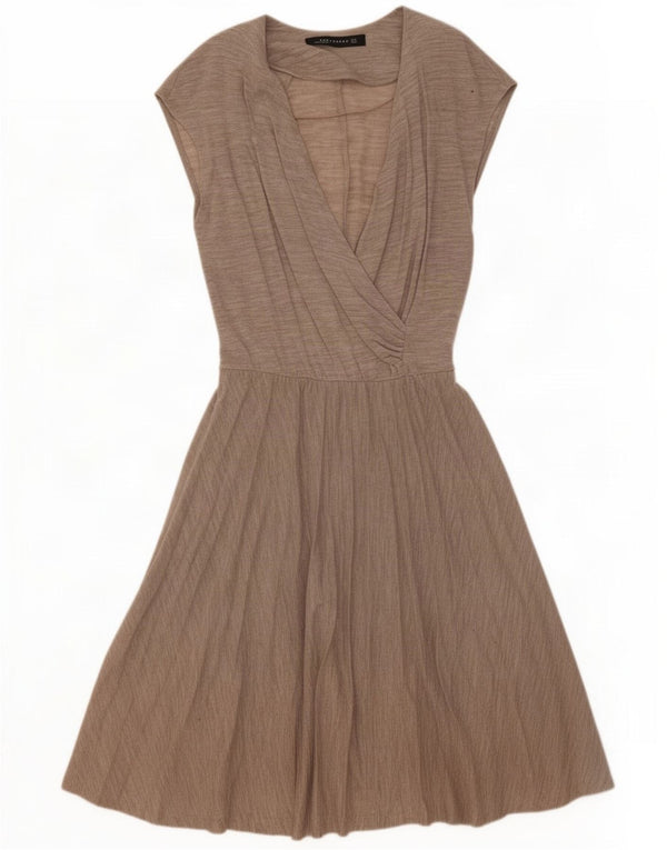Zara Womens A-Line Dress UK 10 Small Gri Poliester