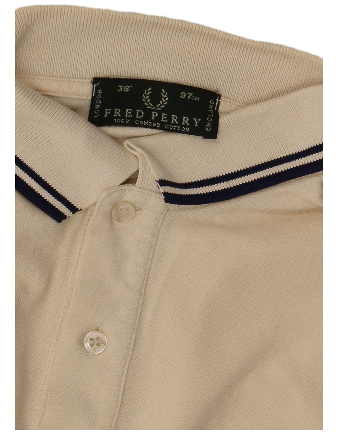 Cămașă polo Fred Perry pentru bărbați, bumbac, bej mic