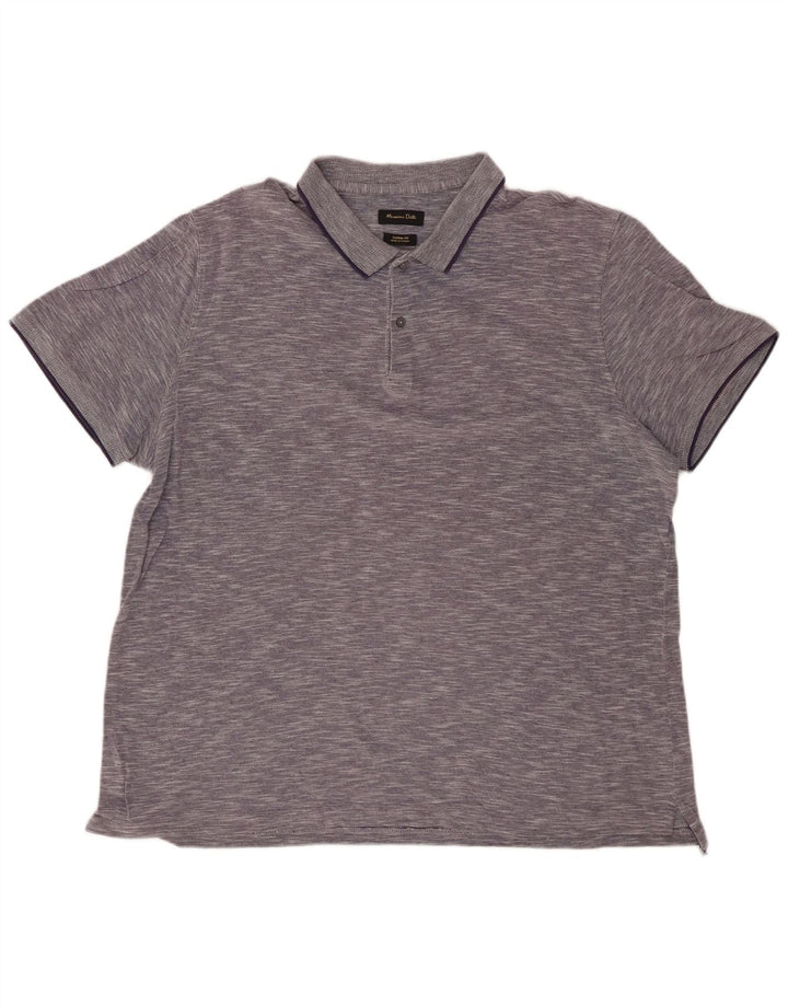 MASSIMO DUTTI Cămașă polo casual pentru bărbați, 2XL, albastru bleumarin, pete