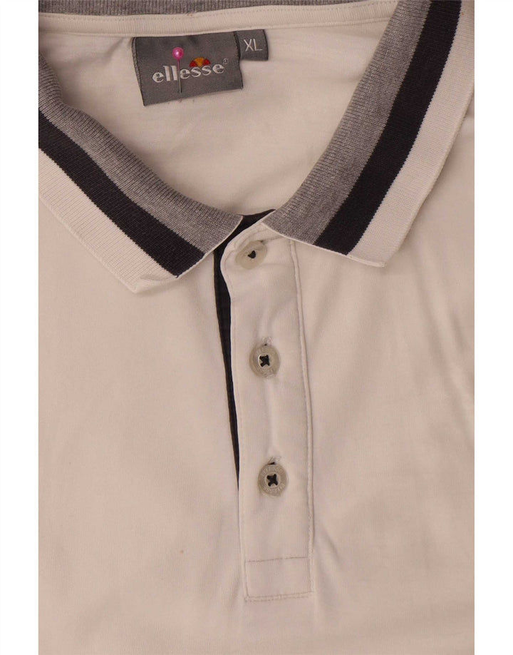 Tricou polo pentru bărbați Ellesse XL, bumbac cu dungi albe