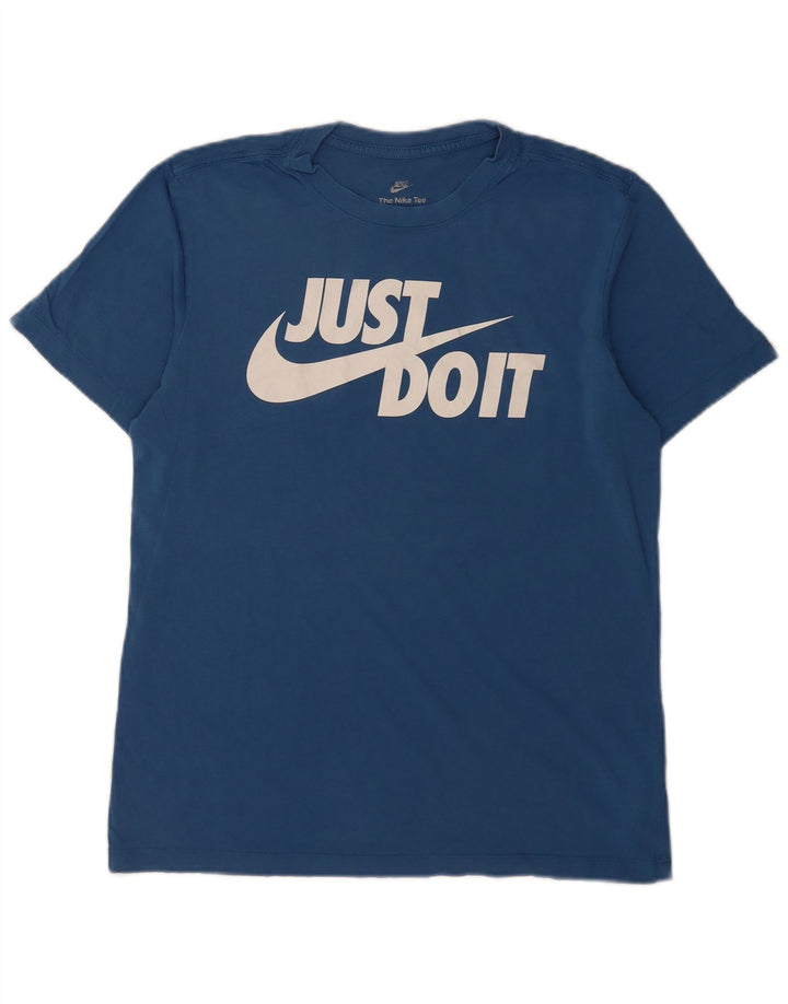 Tricou grafic Nike pentru bărbați Top din bumbac albastru mediu