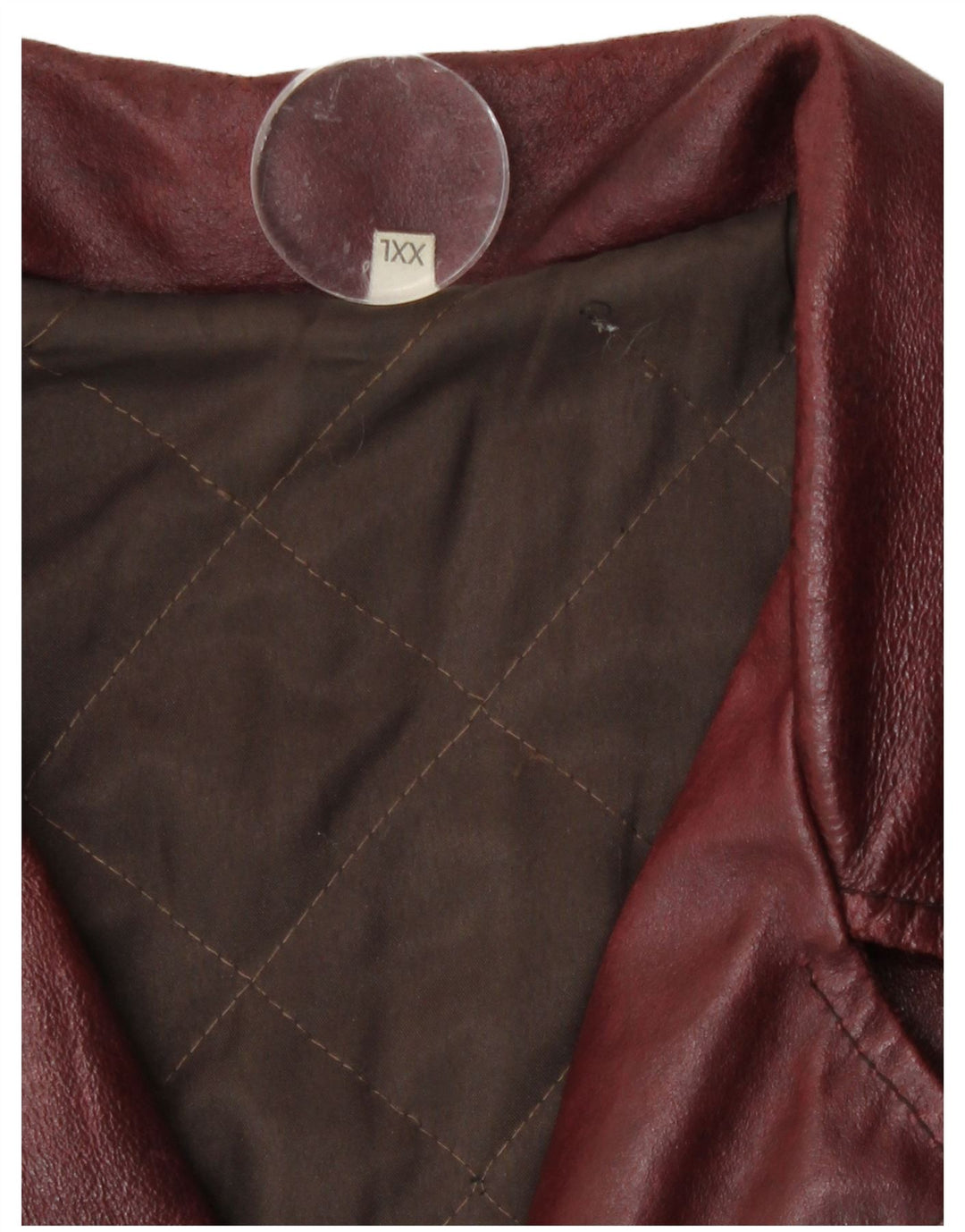 Jachetă vintage pentru bărbați din piele cu 3 nasturi, UK 44 2XL Bordeaux