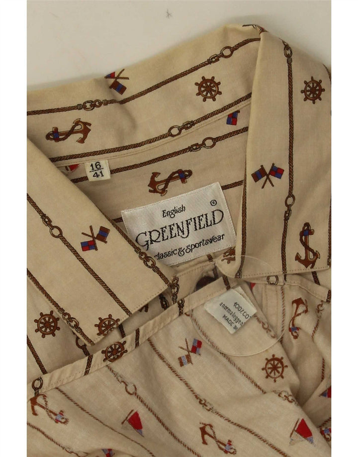 Camasa pulover cu model abstract pentru barbati Greenfield Mărimea 41 16 Bej mare