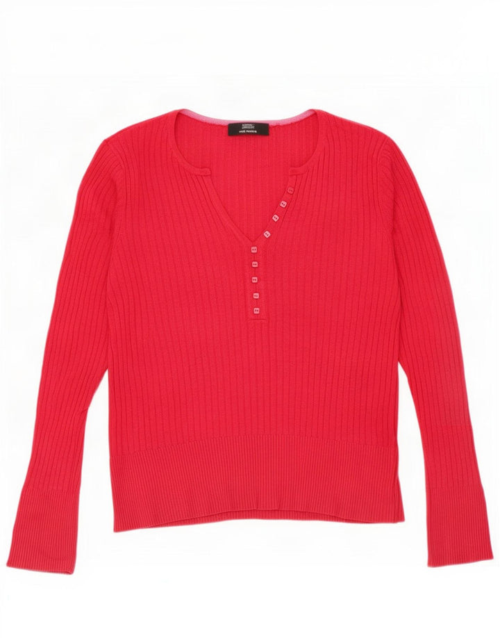 Marks & Spencer Top pentru femei cu mânecă lungă UK 14 Medium Red Viscose
