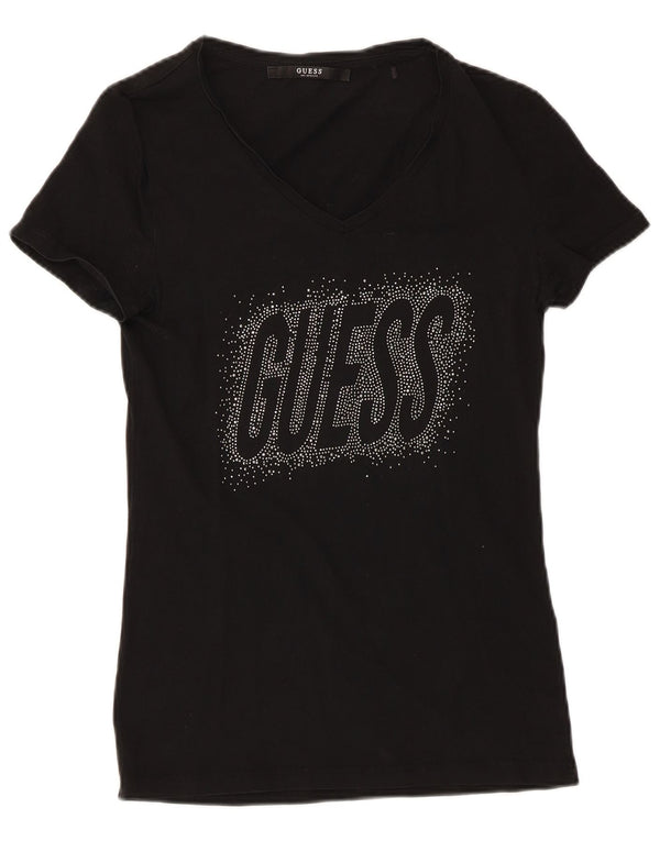 Tricou grafic Guess pentru femei Top UK 8 Small Black