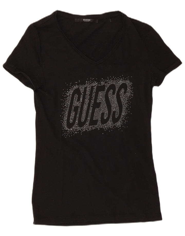 Tricou grafic Guess pentru femei Top UK 8 Small Black
