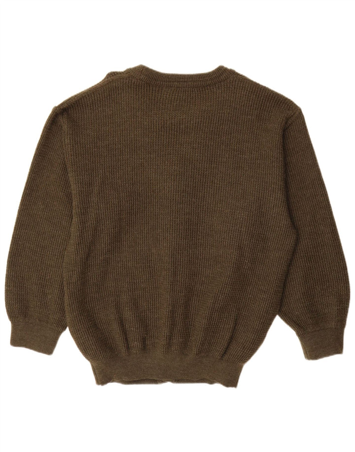 Pulover Cardigan Vintage pentru bărbați IT 50 Medium Khaki Lână nouă