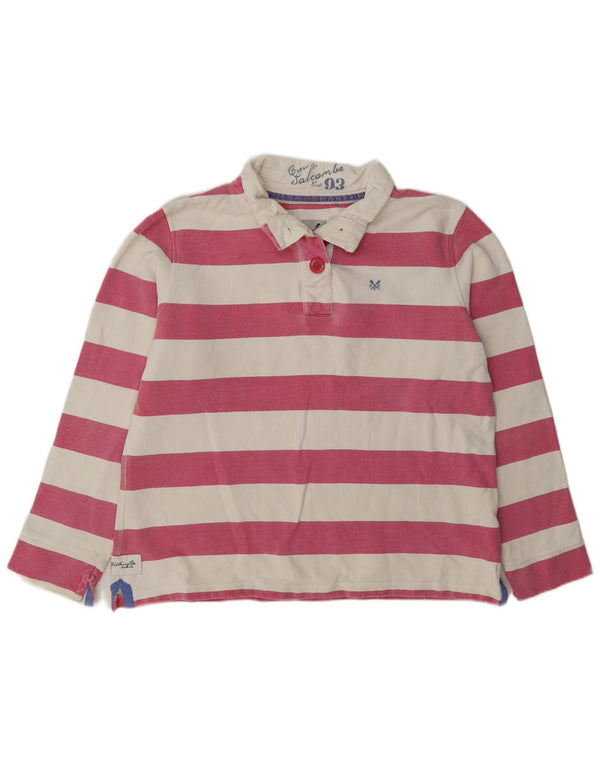 Crew Clothing Hanorac pentru femei cu gât cu nasturi Pulover UK 16, mare, roz în dungi
