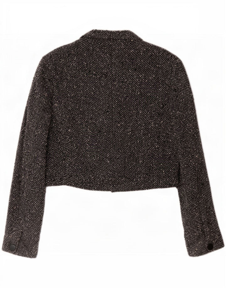Jachetă Blazer Crop 4 Buttons pentru Damă Max Mara UK 14 Medium Gri Pete Lână