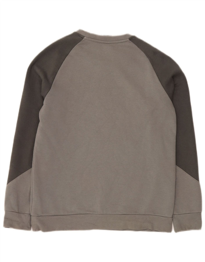 Pulover ADIDAS pentru băieți, cu grafică, 13-14 ani, bumbac color bloc, gri