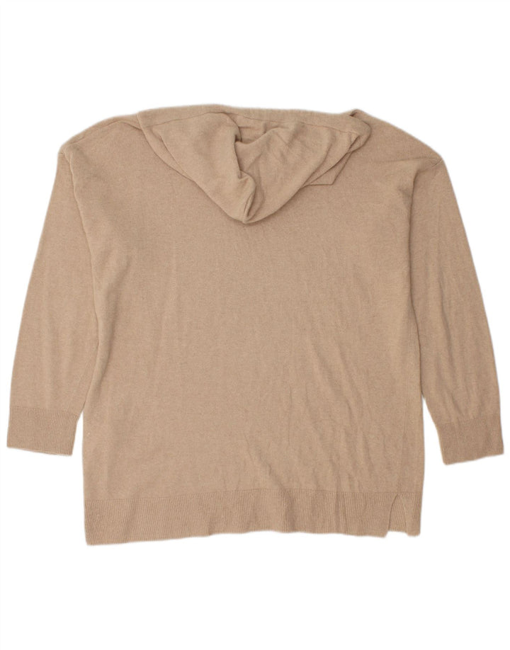 Pulover cu glugă Benetton pentru femei UK 14 Medium Bej Poliamidă