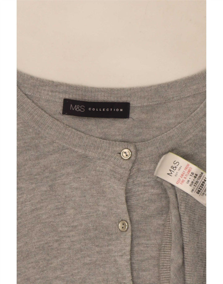 Pulover cardigan pentru femei Marks & Spencer UK 16 mare, gri, viscoză