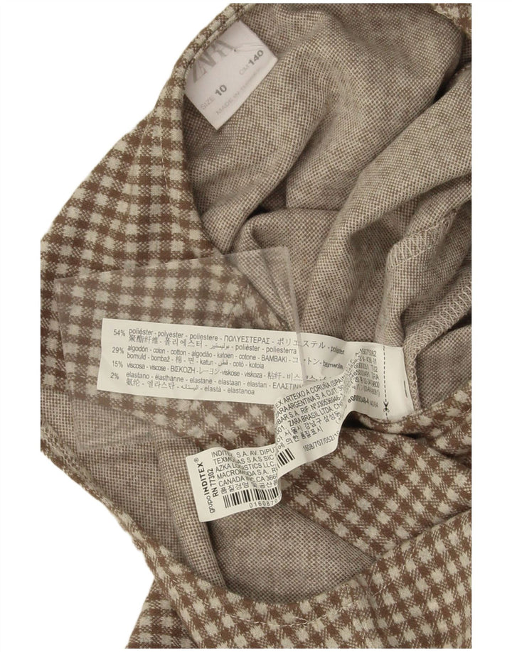 Salopetă fără mâneci pentru fete Zara 9-10 ani W26 L23 maro poliester vichy