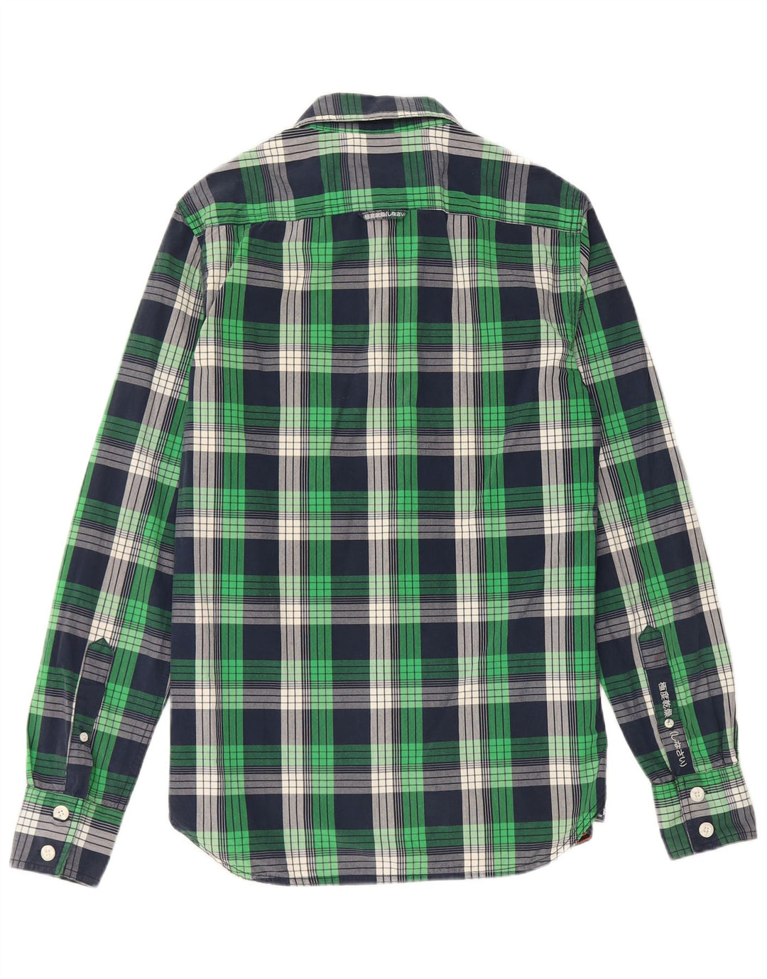 Cămașă pentru bărbați Superdry, bumbac cu carouri verde mediu