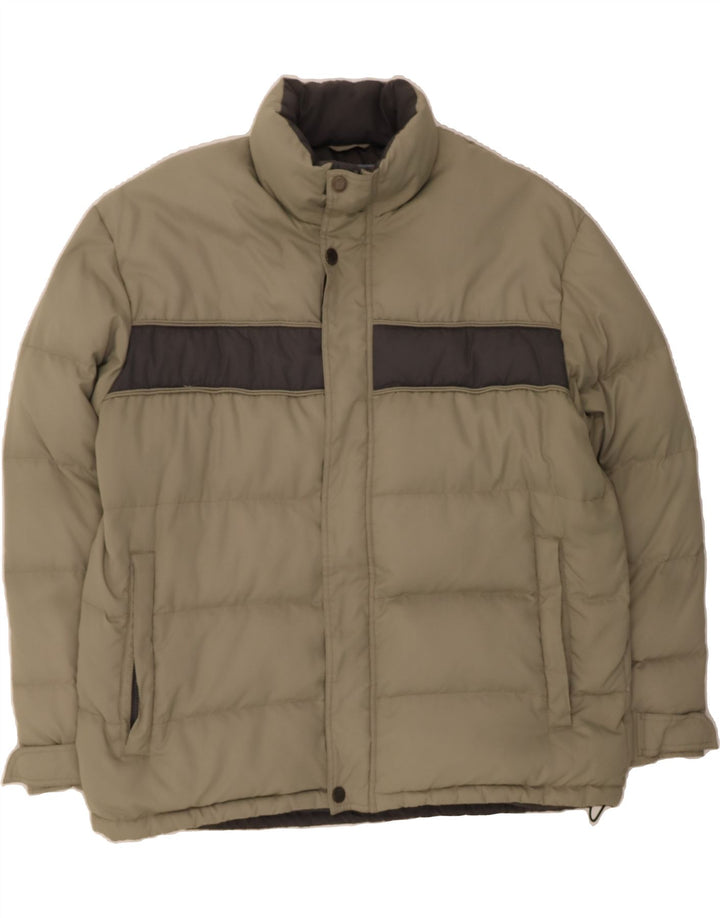 CANDA Mens Padded Jacket EU 48 4XL Khaki Colourblock Polyester Vintage Canda and Second-Hand Canda from Messina Hembry 
