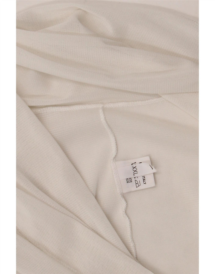 Crop Top pentru femei vintage cu cravată în față UK 20 2XL, viscoză albă