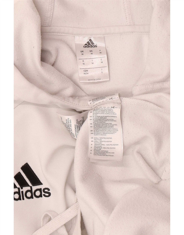 Pulover Adidas pentru bărbați, poliester alb mediu